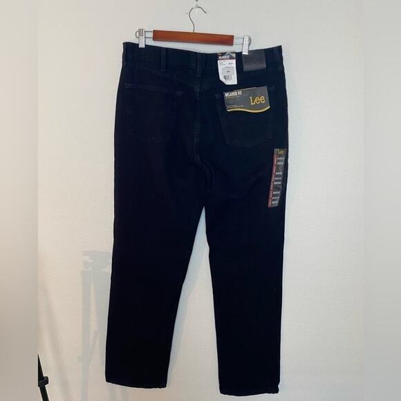 Lee Relaxed Fit Straight Leg Jeans Double Black Denim Mens Pants NWT - Picture 4 of 5